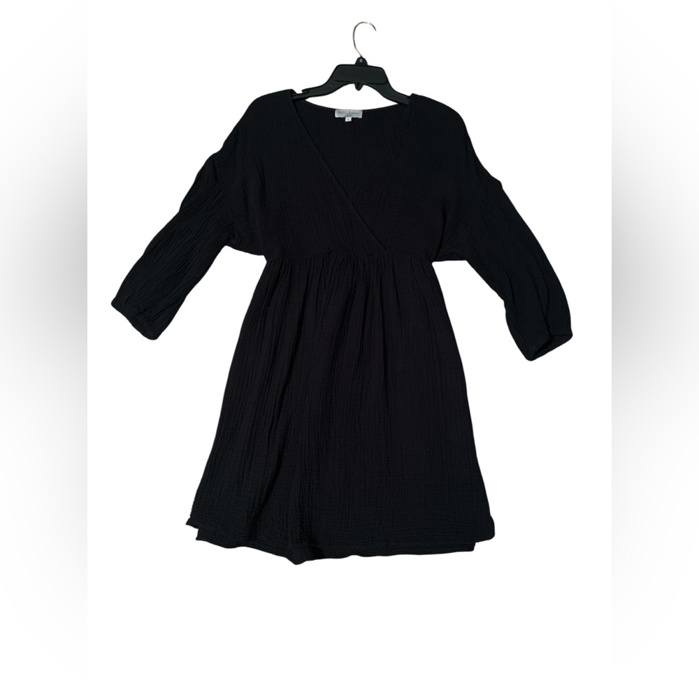 Michael Stars Hailey Black Cotton Gauze Mini Dress. Size Medium. - Picture 12 of 12